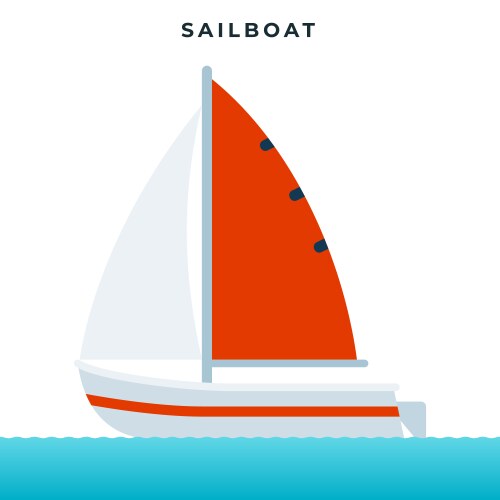 Sailboat pleasure boat using sails as main vector image