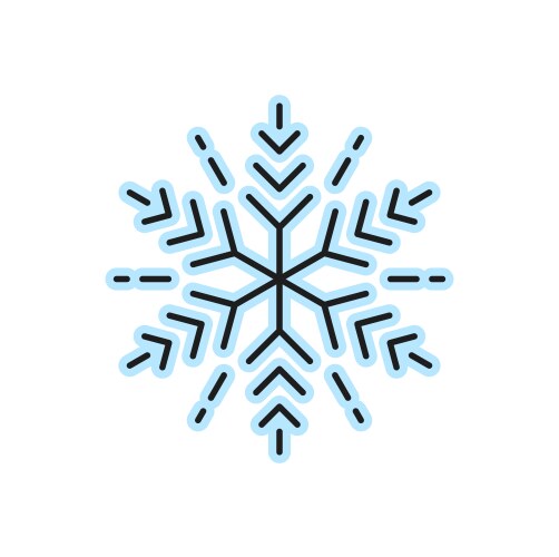 Pixel art snowflake isolated christmas winter icon vector image