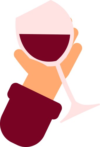 Sommelier holds glass red wine french winemaking vector image