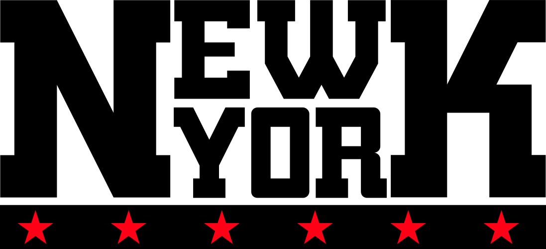 t shirt typography new york stars vector image