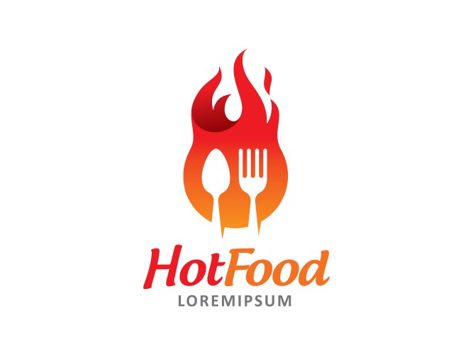 Hot food logo symbol or icon template vector image