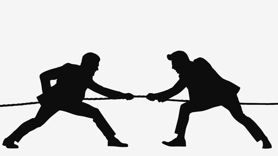 Two men tug of war vector image