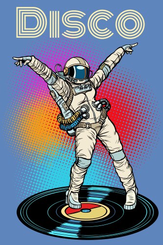 Disco woman astronaut dancing vector image