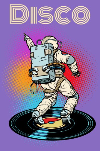 Disco astronaut dances vector image