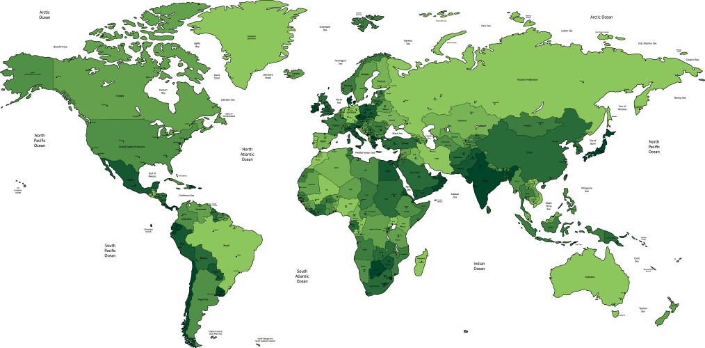 Detailed world map vector image