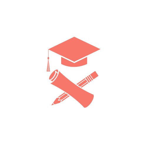 graduate education logo graduation symbols diploma vector image