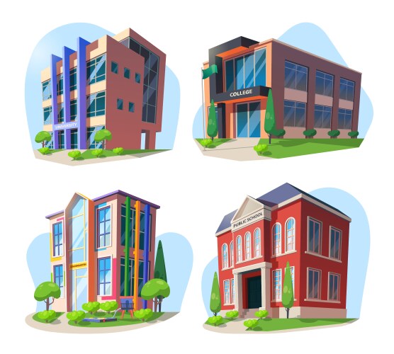 university school college and kindergarten vector image