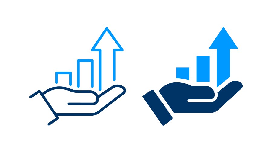 Financial growth icons vector image