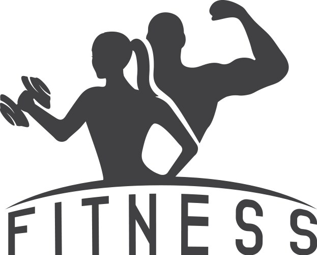 man and woman of fitness silhouette character vector image