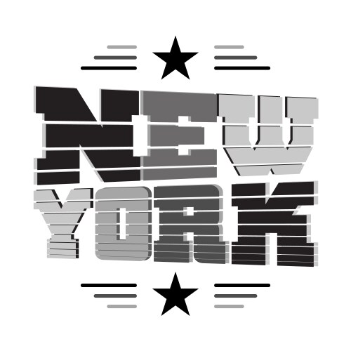 t shirt new york black gray white star vector image