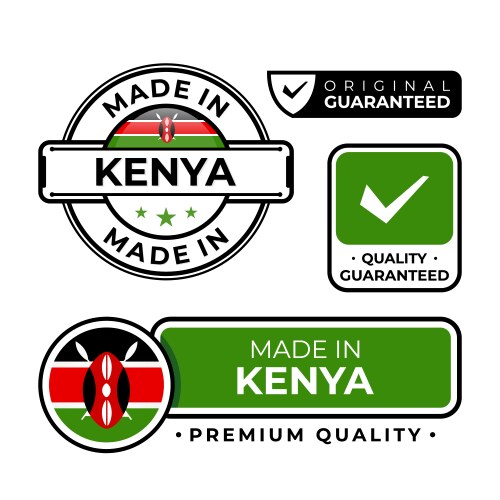 Badge bundle made in kenya label icon emblem vector image