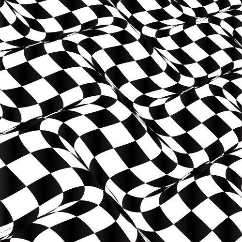 Abstract distorted checkered background vector image