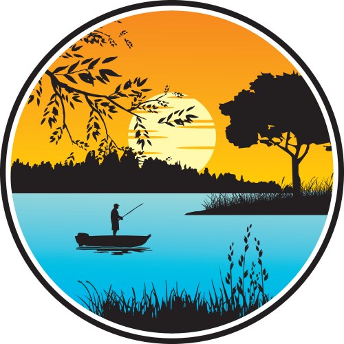 Fishing lake outdoor vector image