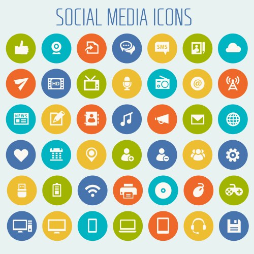 Big social media icon set vector image