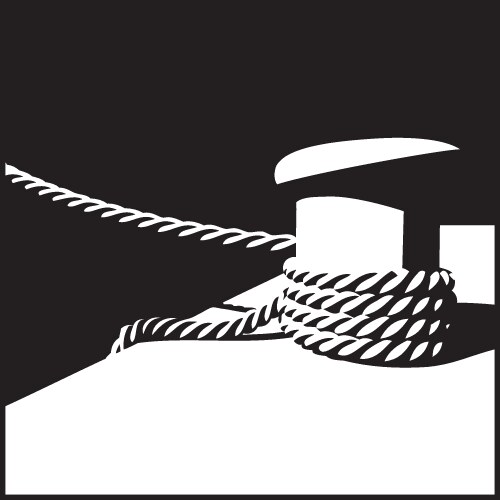 Knecht and mooring ropes black white vector image