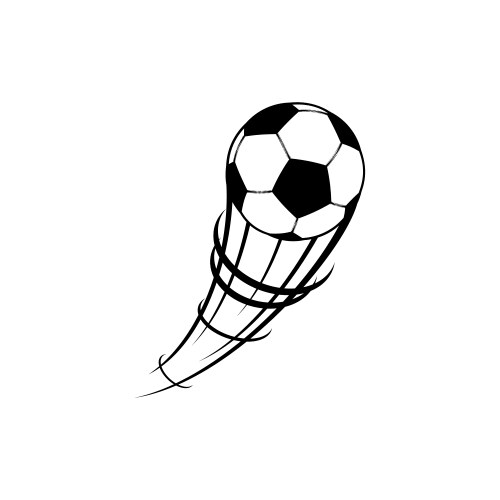 soccer football ball flying with goal kick trace vector image