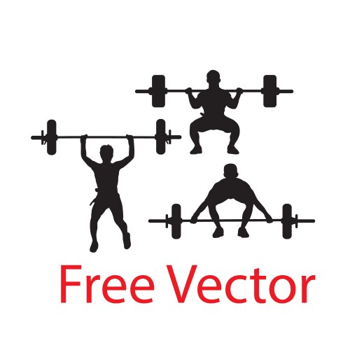 Weightlifting silhouettes vector image