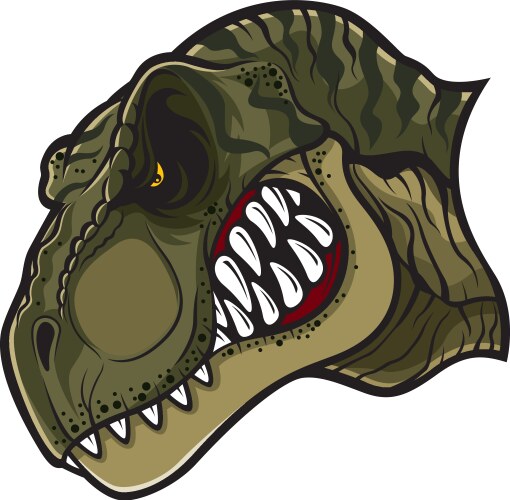 Angry t rex head vector image