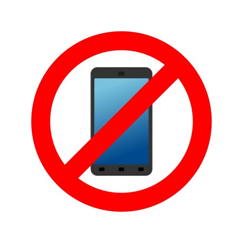 Stop phone it is forbidden to call ban smartphone vector image