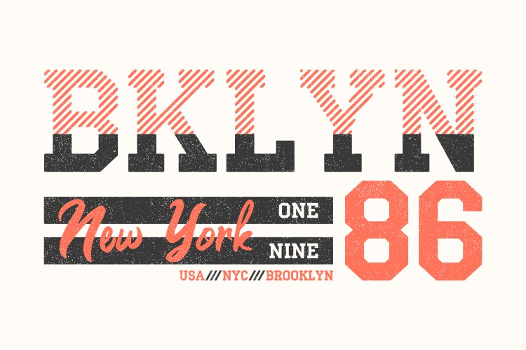 brooklyn new york athletic design for t-shirt vector image