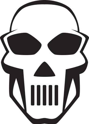 Black and white human skull icon symbol or emblem vector image