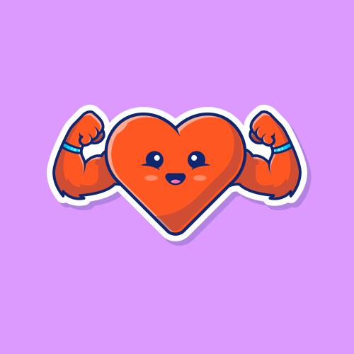 Strong heart cartoon vector image