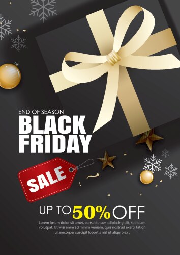 Black friday sale flyer template dark background vector image