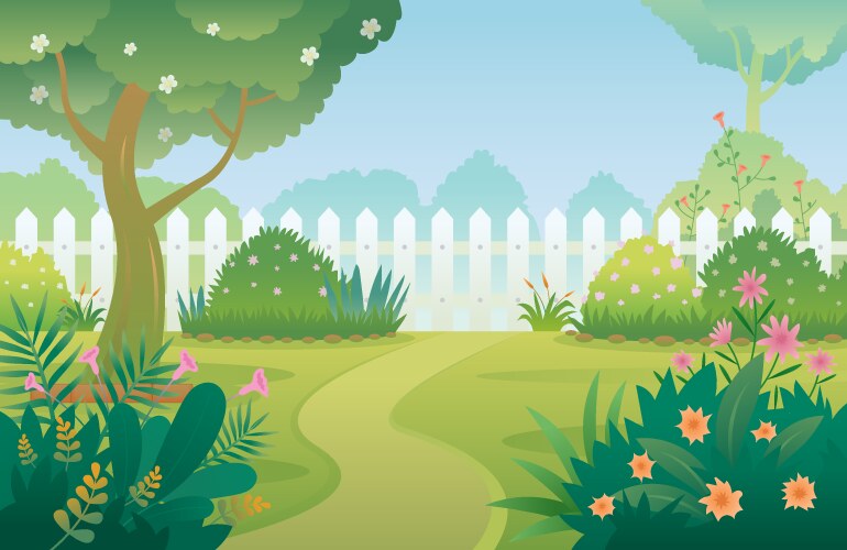 Garden and flowers background vector image