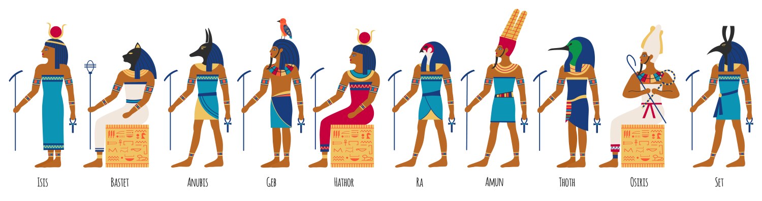 Ancient egyptian gods culture vector image