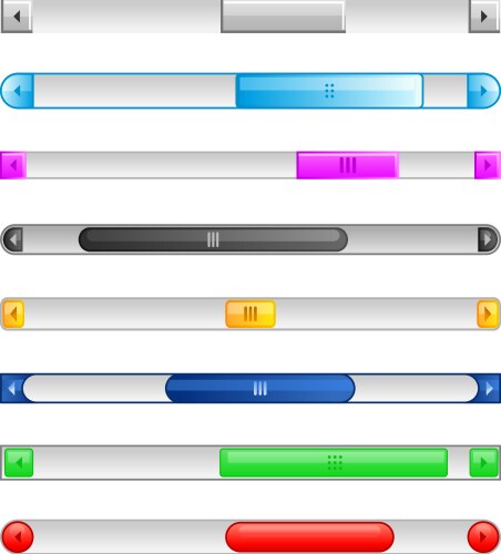 Sliders and scroll bars vector image