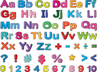 alphabets and numbers vector image