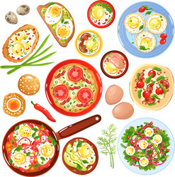 egg dishes set vector image