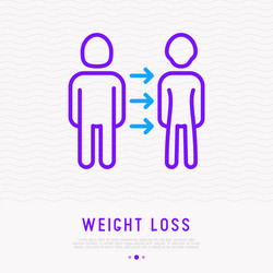 weight loss related to disease from normal lean vector image