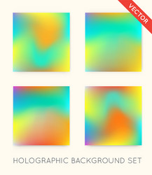 set of holographic trendy backgrounds can be used vector image