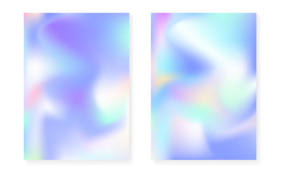 holographic cover set with hologram gradient vector image