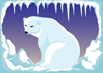 polar bear on the north pole vector image