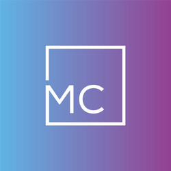 creative initial letter mc square logo design vector image