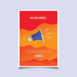 we are hiring poster or banner design job vacancy vector image