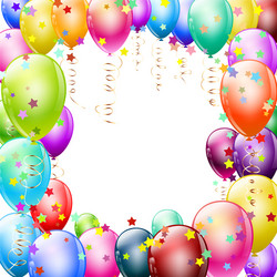 colorful balloons frame vector image