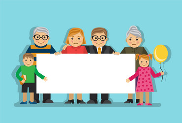 big family with a poster vector image