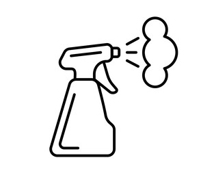 clean icon of fluid spray in cleaning bottle vector image