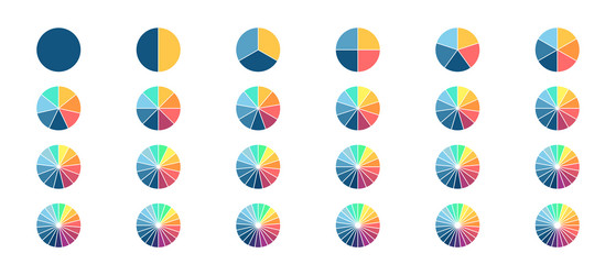 pie chart collection circle charts vector image