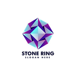 logo stone ring gradient colorful style vector image