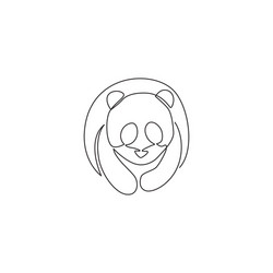 single continuous line drawing funny panda vector image