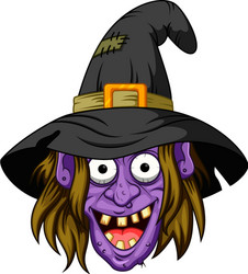 witch head cartoon vector image