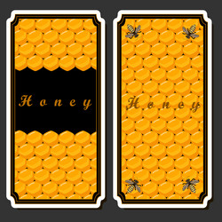 on theme for label of sugary flowing down honey vector image