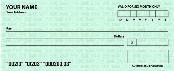 bank check template vector image