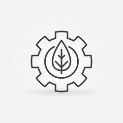 leaf in gear outline icon vector image