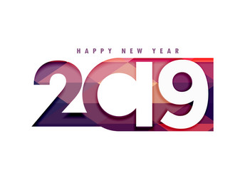 2019 happy new year creative text in papercut vector image