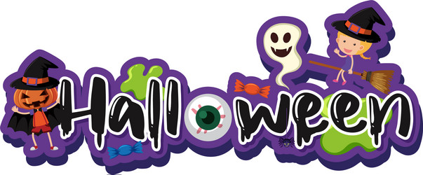 font design for word halloween vector image